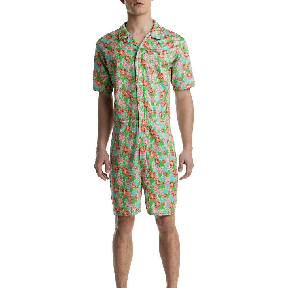 Mr Turk × 2(X)IST Colorblock Jumpsuit Mens Linen Romper Playsuit Classic Retro M
